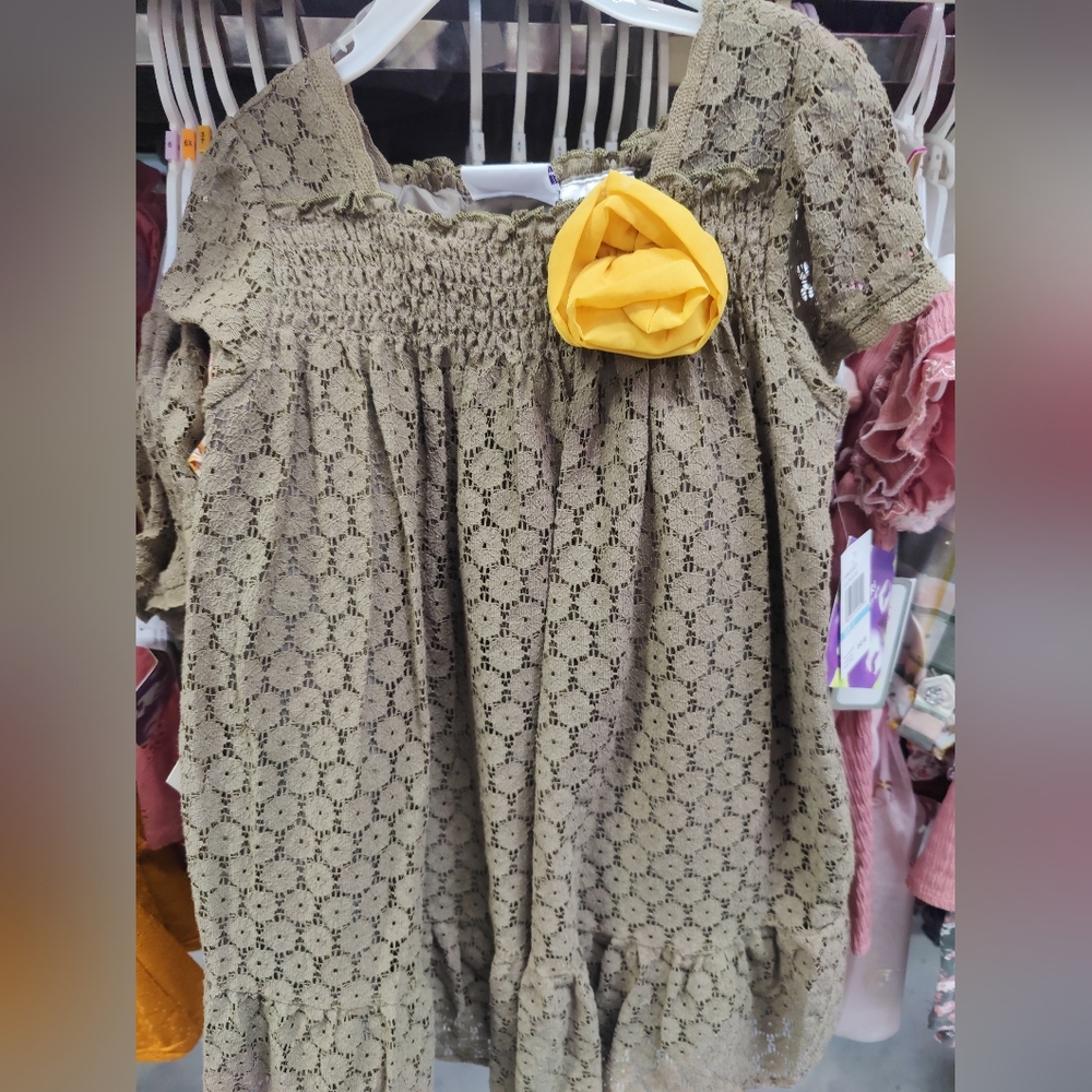 Olive Green children's dress